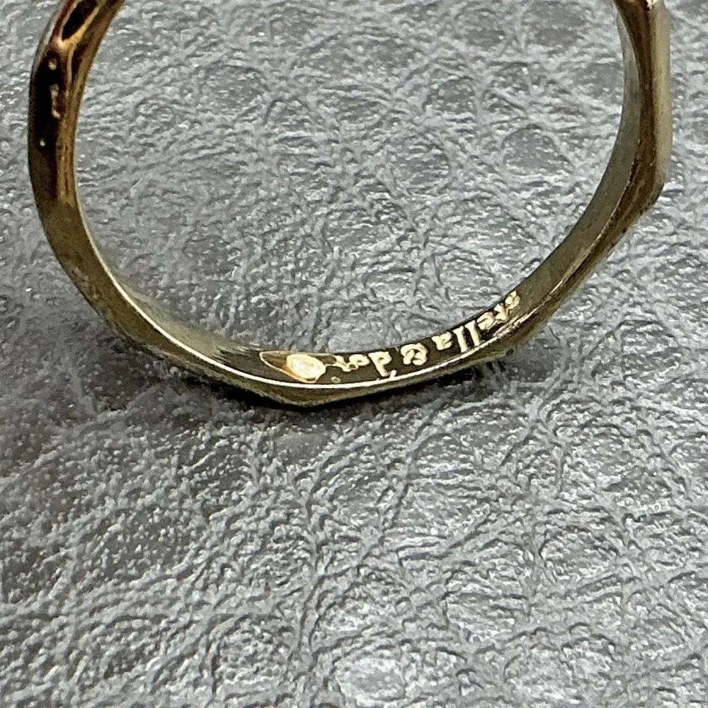 Stella & Dot Ring Size 8 Gold Tone Cubic Zirconia White Stone Womens Fashion‎
